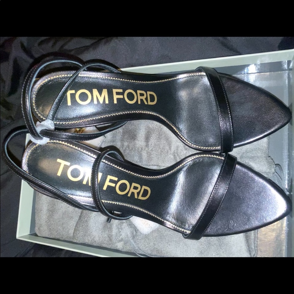 Tom ford black padlock 105 heeled sandals